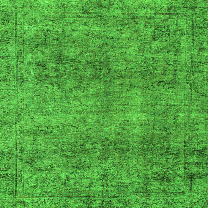 Square Machine Washable Abstract Green Modern Area Rugs, wshabs1286grn