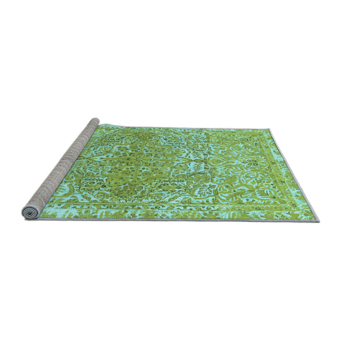 Sideview of Machine Washable Abstract Light Blue Modern Rug, wshabs1287lblu