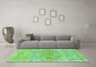 Machine Washable Abstract Turquoise Modern Area Rugs in a Living Room,, wshabs1287turq