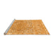 Sideview of Machine Washable Abstract Orange Modern Area Rugs, wshabs1287org