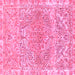 Square Machine Washable Abstract Pink Modern Rug, wshabs1287pnk