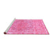 Sideview of Machine Washable Abstract Pink Modern Rug, wshabs1287pnk