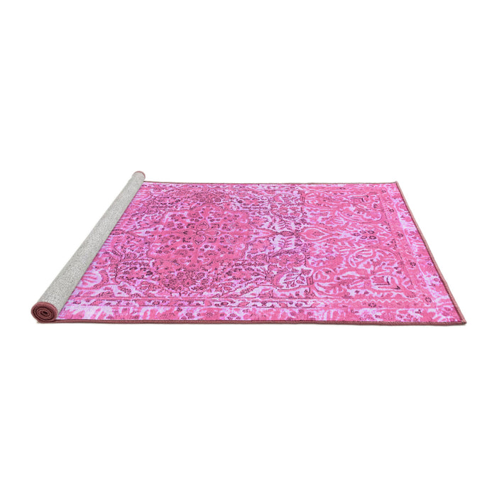 Sideview of Machine Washable Abstract Purple Modern Area Rugs, wshabs1287pur