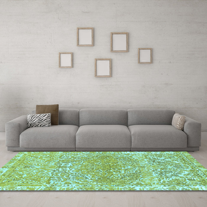 Machine Washable Abstract Light Blue Modern Rug in a Living Room, wshabs1287lblu