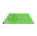 Sideview of Machine Washable Abstract Green Modern Area Rugs, wshabs1287grn