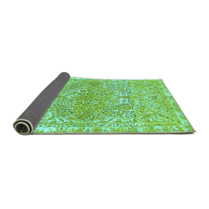 Sideview of Abstract Turquoise Modern Rug, abs1287turq