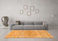 Machine Washable Abstract Orange Modern Rug, wshabs1287org