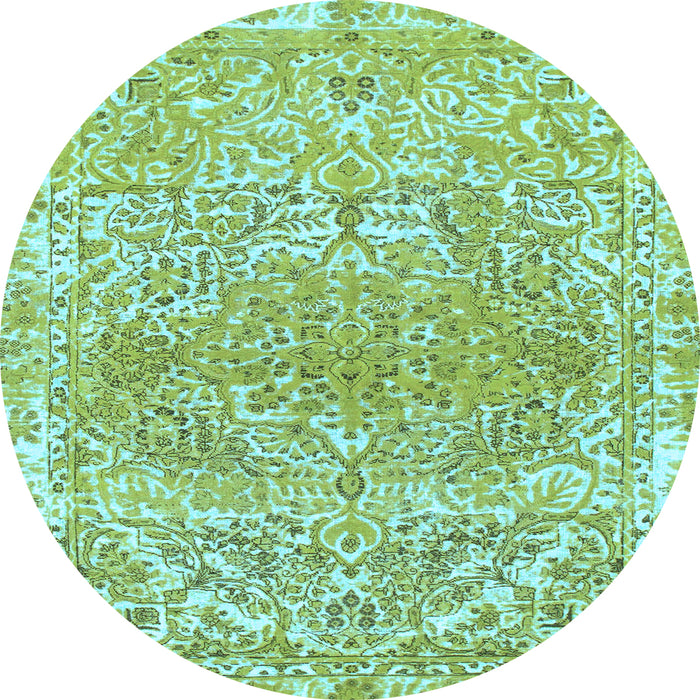 Round Machine Washable Abstract Light Blue Modern Rug, wshabs1287lblu