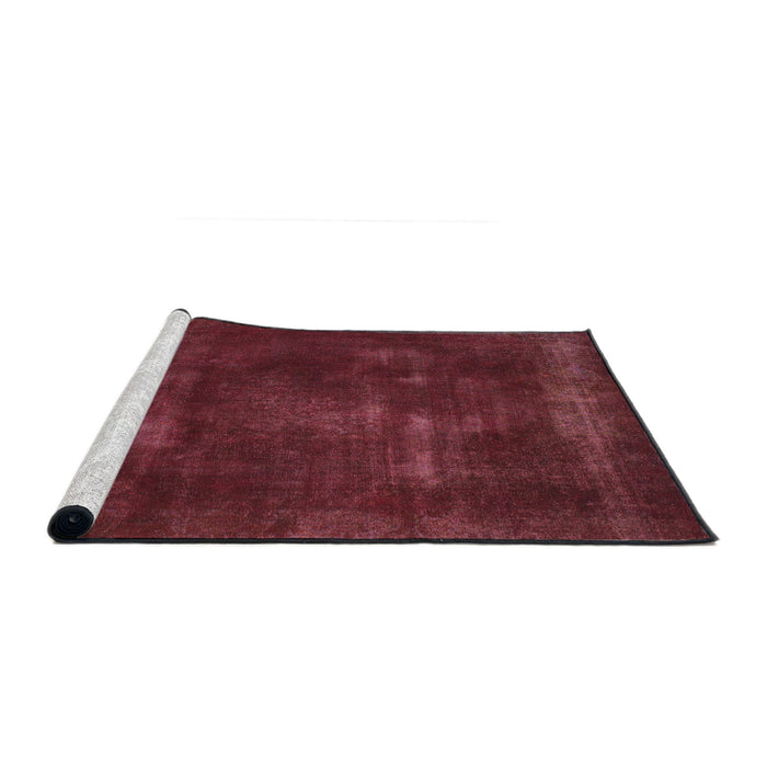 Sideview of Machine Washable Abstract Bright Maroon Red Rug, wshabs1288