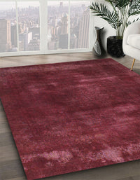 Abstract Bright Maroon Red Modern Rug, abs1288