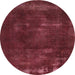 Round Machine Washable Abstract Bright Maroon Red Rug, wshabs1288