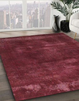 Abstract Bright Maroon Red Modern Rug in Family Room, abs1288