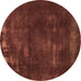 Round Abstract Brown Modern Rug, abs1288brn