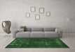 Machine Washable Abstract Emerald Green Modern Area Rugs in a Living Room,, wshabs1288emgrn