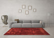 Machine Washable Abstract Orange Modern Area Rugs in a Living Room, wshabs1288org