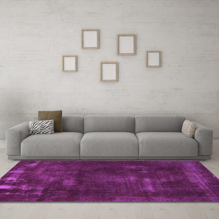 Machine Washable Abstract Purple Modern Area Rugs in a Living Room, wshabs1288pur