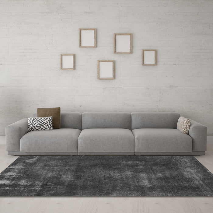 Machine Washable Abstract Gray Modern Rug in a Living Room,, wshabs1288gry