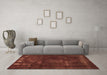 Machine Washable Abstract Brown Modern Rug in a Living Room,, wshabs1288brn