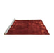 Sideview of Machine Washable Abstract Orange Modern Area Rugs, wshabs1288org