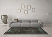 Machine Washable Abstract Turquoise Modern Area Rugs in a Living Room,, wshabs1288turq