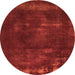 Round Abstract Orange Modern Rug, abs1288org