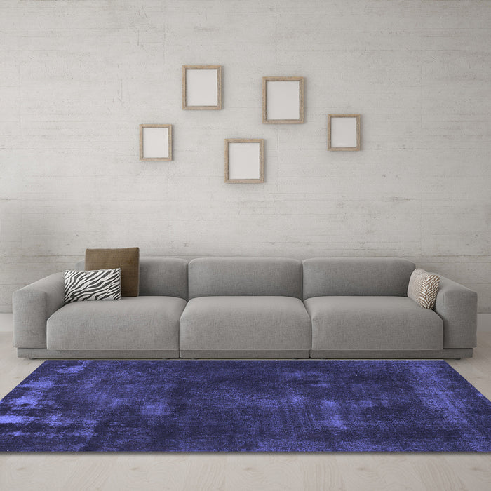 Machine Washable Abstract Blue Modern Rug in a Living Room, wshabs1288blu