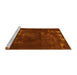 Sideview of Machine Washable Abstract Yellow Modern Rug, wshabs1288yw