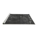 Sideview of Machine Washable Abstract Gray Modern Rug, wshabs1288gry