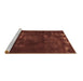 Sideview of Machine Washable Abstract Brown Modern Rug, wshabs1288brn