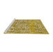 Sideview of Machine Washable Abstract Chrome Gold Yellow Rug, wshabs1289