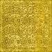 Square Machine Washable Abstract Yellow Modern Rug, wshabs1289yw