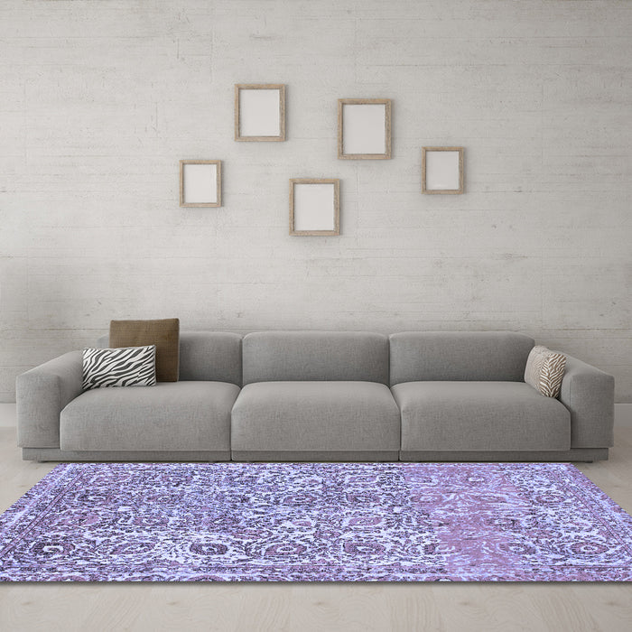 Machine Washable Abstract Blue Modern Rug in a Living Room, wshabs1289blu