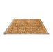 Sideview of Machine Washable Abstract Orange Modern Area Rugs, wshabs1289org