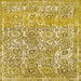 Square Machine Washable Abstract Chrome Gold Yellow Rug, wshabs1289