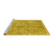 Sideview of Machine Washable Abstract Yellow Modern Rug, wshabs1289yw