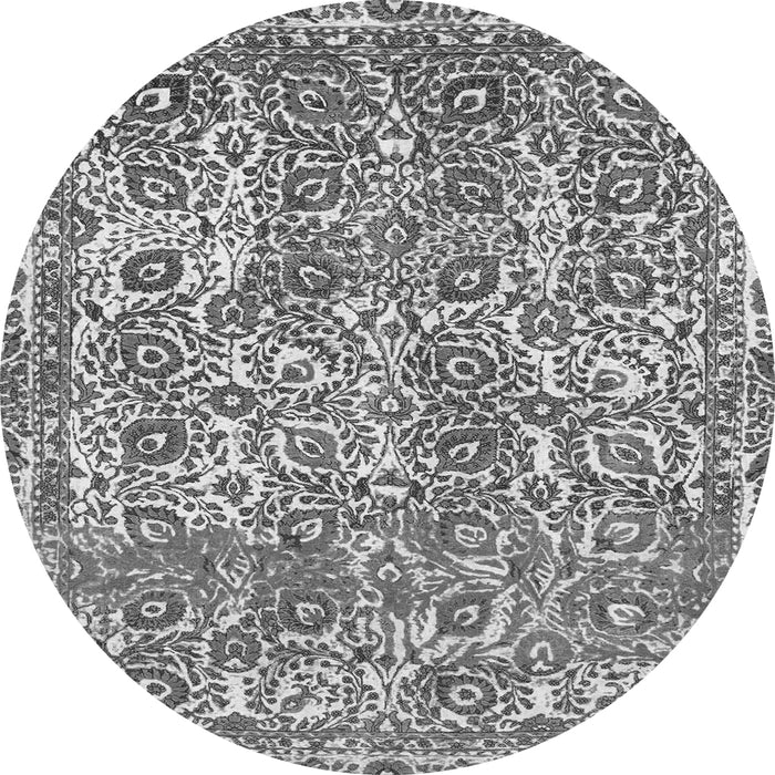 Round Abstract Gray Modern Rug, abs1289gry