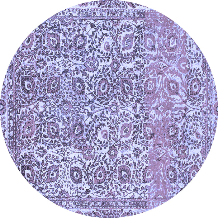 Round Abstract Blue Modern Rug, abs1289blu