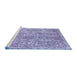 Sideview of Machine Washable Abstract Blue Modern Rug, wshabs1289blu