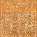 Square Machine Washable Abstract Orange Modern Area Rugs, wshabs1289org