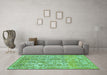 Machine Washable Abstract Turquoise Modern Area Rugs in a Living Room,, wshabs1289turq