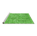 Sideview of Machine Washable Abstract Green Modern Area Rugs, wshabs1289grn