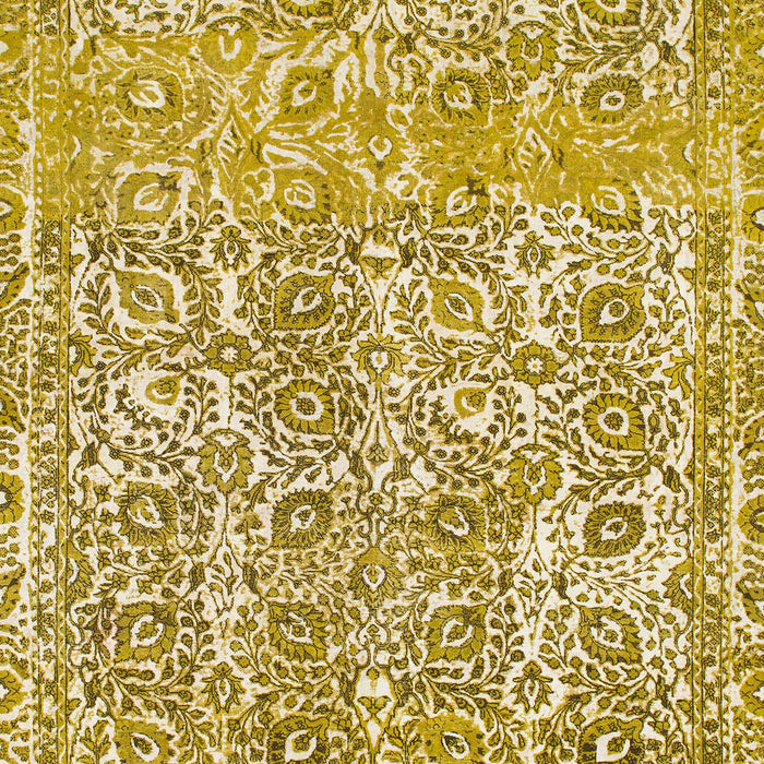 Machine Washable Abstract Chrome Gold Yellow Rug, wshabs1289