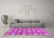 Machine Washable Abstract Purple Modern Area Rugs in a Living Room, wshabs128pur