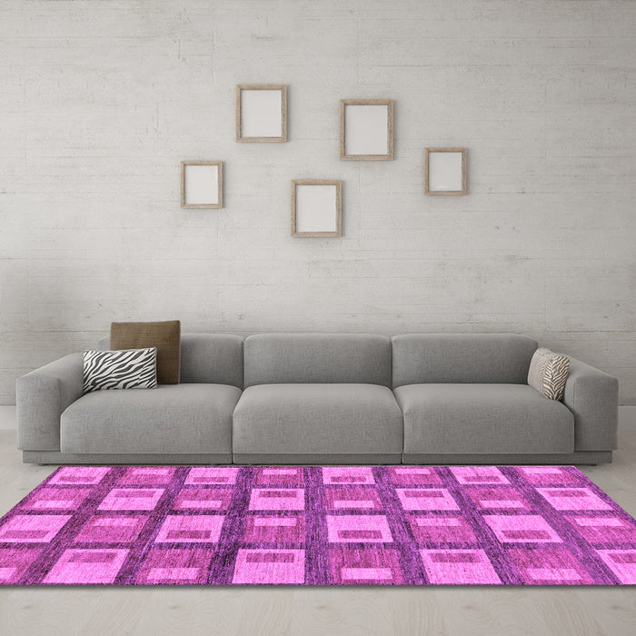 Machine Washable Abstract Purple Modern Area Rugs in a Living Room, wshabs128pur