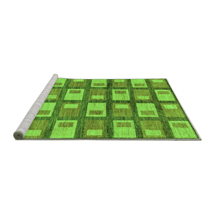 Sideview of Machine Washable Abstract Green Modern Area Rugs, wshabs128grn