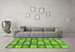 Machine Washable Abstract Green Modern Area Rugs in a Living Room,, wshabs128grn