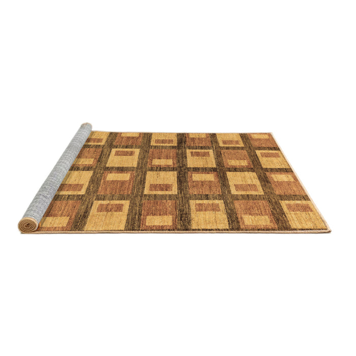 Sideview of Machine Washable Abstract Brown Modern Rug, wshabs128brn