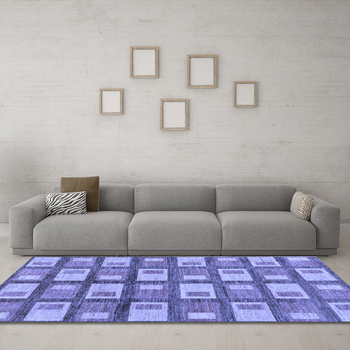 Machine Washable Abstract Blue Modern Rug in a Living Room, wshabs128blu
