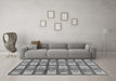 Machine Washable Abstract Gray Modern Rug in a Living Room,, wshabs128gry