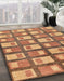 Abstract Red Modern Rug in Family Room, abs128